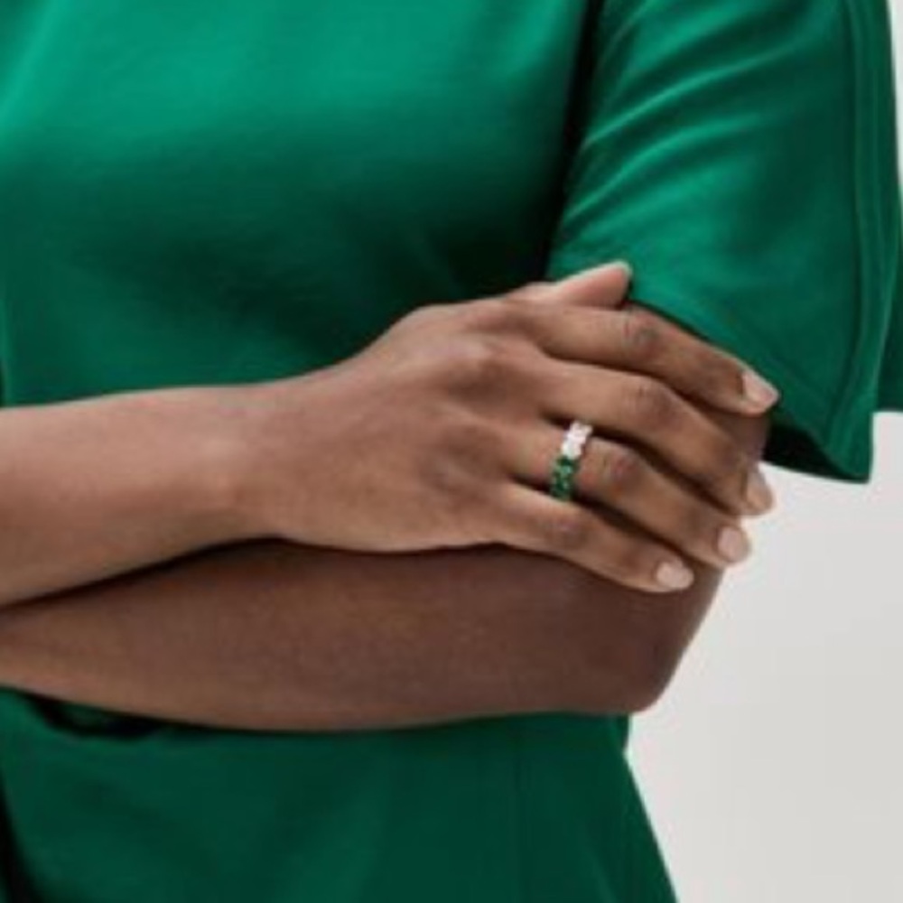 Adina Eden Ring with Green and White Stones size 7 - Picture 2 of 6